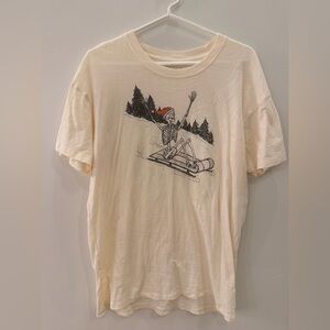 American eagle Christmas Santa skeleton graphic t shirt